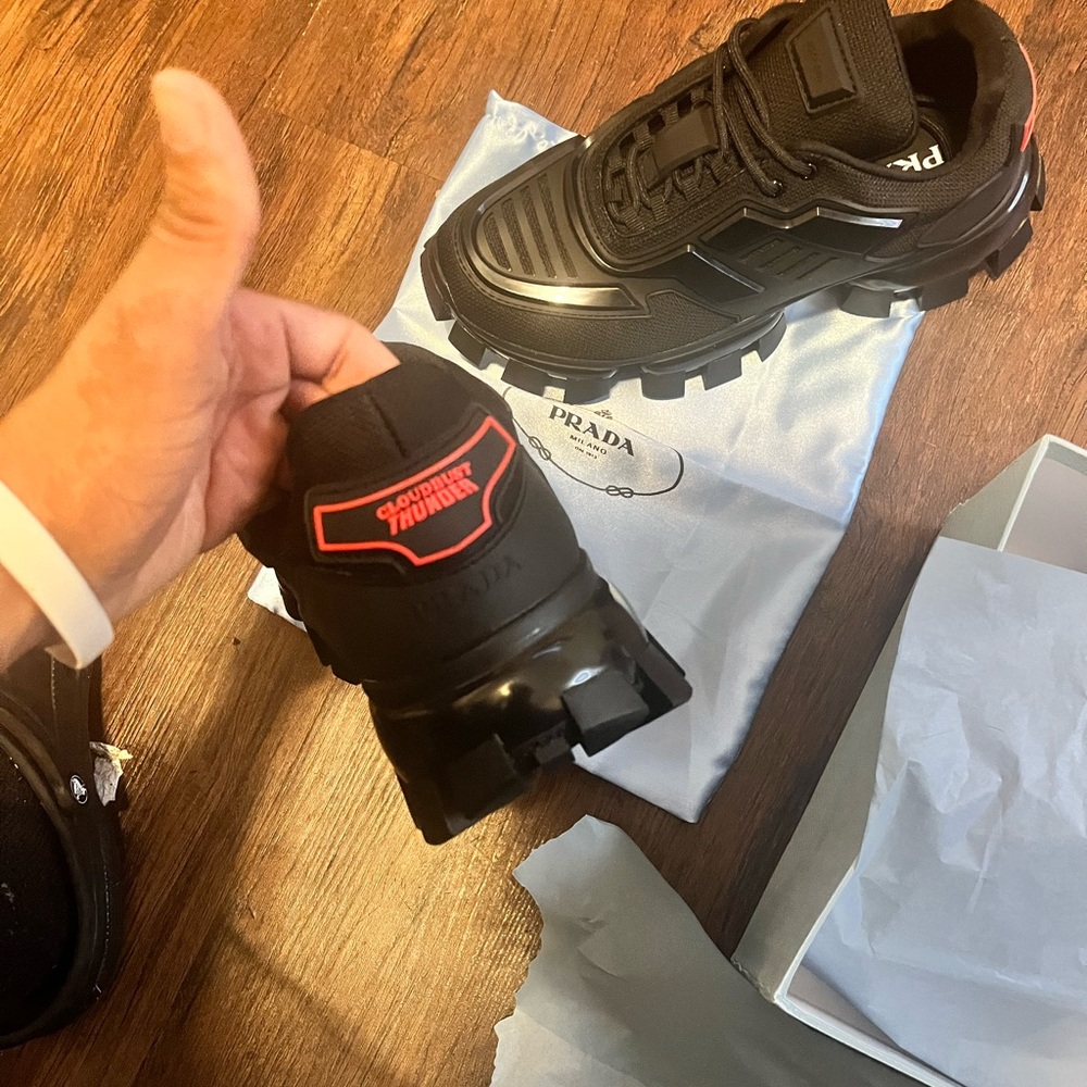 Prada Black and Red Men's Sneakers